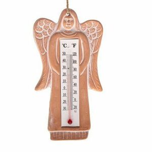 Suzane angyal kerámia hőmérő, barna , magasság 18 cm kép