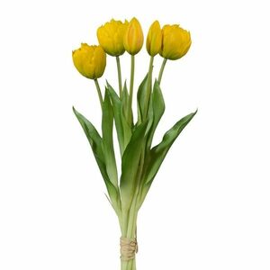 Tulipán műcsokor 5 db sárga, magassága 38 cm kép