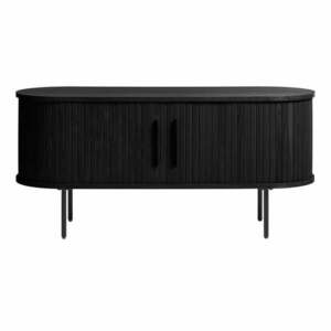 Fekete TV-állvány tölgyfa dekorral 120x56 cm Nola – Unique Furniture kép