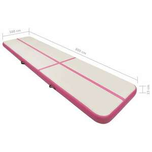 vidaXL rózsaszín PVC felfújható tornamatrac pumpával 100 x 100 x 15 cm kép