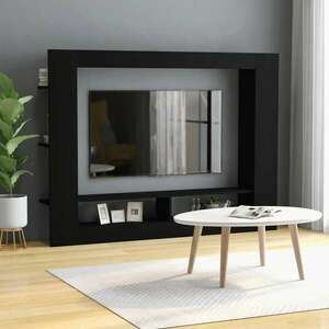 vidaXL fekete forgácslap TV-szekrény 152 x 22 x 113 cm kép