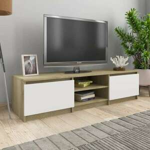 vidaXL fehér-sonoma színű forgácslap TV-szekrény 140 x 40 x 35, 5 cm kép