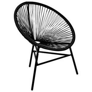 vidaXL Ovális alakú poly rattan szék fekete kép