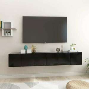 vidaXL 3 db fekete függő TV-szekrény 60 x 30 x 30 cm kép