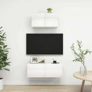 vidaXL 2 db magasfényű fehér függő TV-szekrény 60 x 30 x 30 cm kép