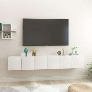 vidaXL 3 db magasfényű fehér függő TV-szekrény 60 x 30 x 30 cm kép