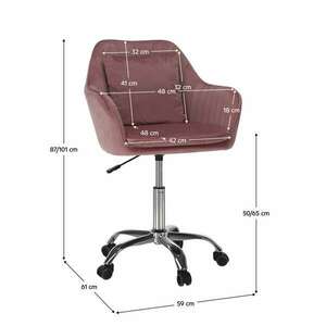 Irodai szék, rózsaszín Velvet szövet/króm, KLIAN kép