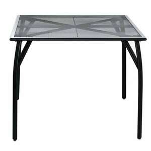 ROJAPLAST ZWMT-90 fém kerti asztal, 90 x 90 x 72 cm - fekete (Mér... kép