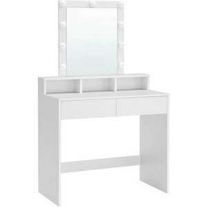 VASAGLE Fésülködőasztal tükörrel és izzókkal, 80 x 145 x 40 cm, fehér kép