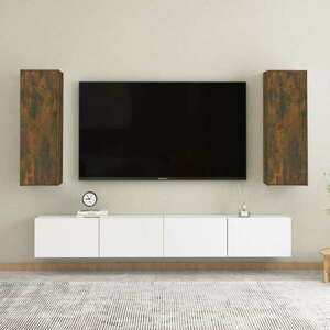 vidaXL 2 db füstös tölgy színű szerelt fa TV-szekrény 30, 5x30x90 cm kép