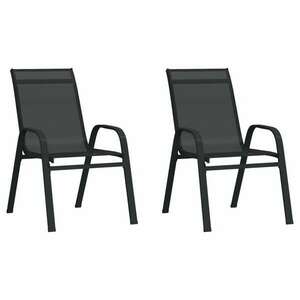 2 db fekete textilén rakásolható kerti szék kép