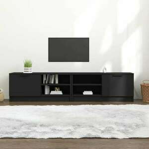 vidaXL 2 db fekete szerelt fa TV-szekrény 80 x 35 x 36, 5 cm kép