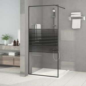 vidaXL fekete átlátszó ESG üveg zuhanyfal 90x195 cm kép