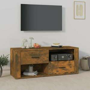 Füstös tölgyszínű szerelt fa tv-szekrény 100 x 35 x 40 cm kép