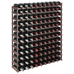 Barna tömör fenyőfa bortartó 120 palackhoz kép