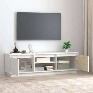 vidaXL fehér tömör fenyőfa TV-szekrény 140 x 35 x 40 cm kép