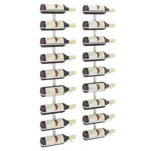 2 db fehér vas falra szerelhető bortartó állvány 9 palacknak kép