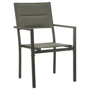 2 db antracitszürke textilén és acél kerti szék kép