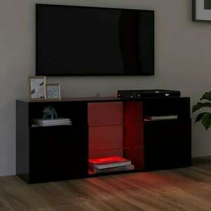 vidaXL fekete TV-szekrény LED-lámpákkal 120 x 30 x 50 cm kép