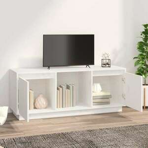 vidaXL fehér tömör fenyőfa TV-szekrény 110, 5 x 35 x 44 cm kép