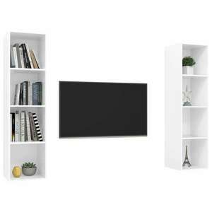 vidaXL 2 db magasfényű fehér forgácslap fali TV-szekrény kép