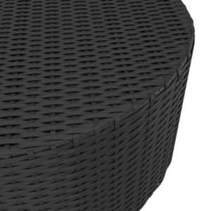 Fekete polyrattan teázóasztal 68 x 68 x 30 cm kép