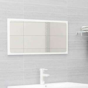 vidaXL magasfényű fehér forgácslap fürdőszobai tükör 80 x 1, 5 x 37 cm kép
