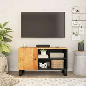 vidaXL tömör akácfa és szerelt fa TV-szekrény 80 x 33 x 46 cm kép