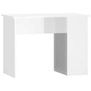 Magasfényű fehér színű szerelt fa íróasztal 100x55x75 cm kép