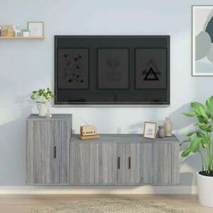 vidaXL 2 részes szürke sonoma színű szerelt fa TV-szekrényszett kép