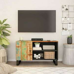 vidaXL tömör újrahasznosított és szerelt fa TV-szekrény 80x33x46 cm kép