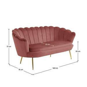 Luxus heverő, 2, 5-es ülés, rózsaszín/arany, Art-deco, NOBLIN kép
