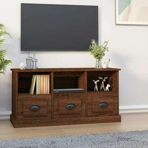 vidaXL barna tölgyszínű szerelt fa TV-szekrény 100x35x50 cm kép