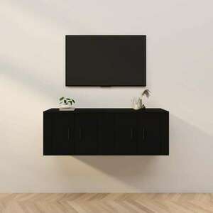 vidaXL 2 db fekete falra szerelhető TV-szekrény 40 x 34, 5 x 40 cm kép