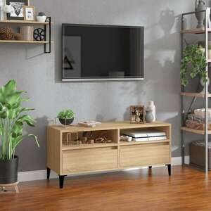 Sonoma tölgyszínű szerelt fa tv-szekrény 100x34, 5x44, 5 cm kép