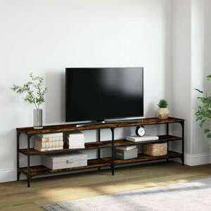 vidaXL füstös tölgyszínű szerelt fa és fém TV-szekrény 180x30x50 cm kép