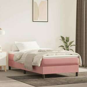 Rózsaszín bársony rugós ágy matraccal 100 x 200 cm kép
