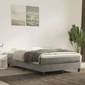 Világosszürke bársony rugós ágy matraccal 120 x 200 cm kép
