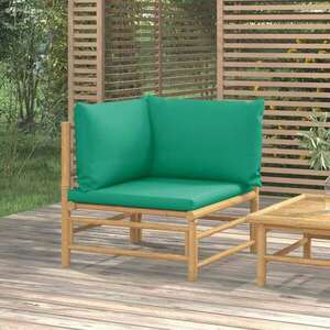 Bambusz kerti kanapé zöld párnákkal kép