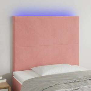 vidaXL rózsaszín bársony LED-es fejtámla 100x5x118/128 cm kép