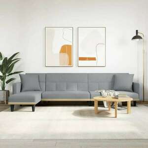 vidaXL világosszürke L-alakú szövet kanapéágy 275x140x70 cm kép