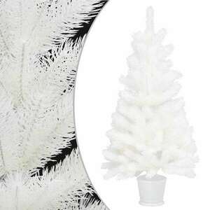 vidaXL fehér megvilágított műkarácsonyfa gömb szettel 90 cm kép