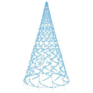 vidaXL karácsonyfa zászlórúdon 3000 kék LED-del 800 cm kép