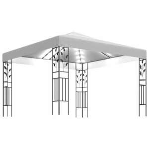 Fehér kerti pavilon led fényfüzérrel 3 x 3 m kép