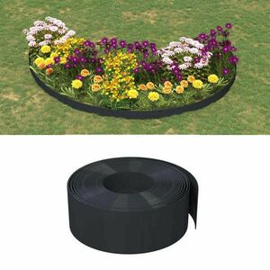 vidaXL 5 db fekete polietilén kerti szegély 10 m x 20 cm kép