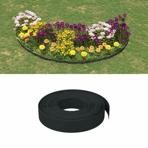 vidaXL 5 db fekete polietilén kerti szegély 10 m x 10 cm kép