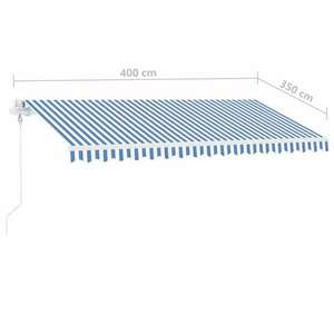 vidaXL kék-fehér automata póznás napellenző 400 x 350 cm kép