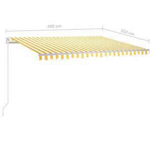 vidaXL sárga-fehér szélérzékelős és LED-es napellenző 4 x 3, 5 m kép