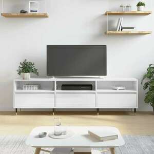 vidaXL magasfényű fehér szerelt fa TV-szekrény 150 x 30 x 44, 5 cm kép