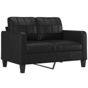 2 személyes fekete műbőr kanapé 120 cm kép